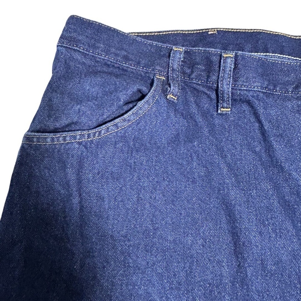 Men's Jeans 48x30 Dark Wash Rustler by Wrangler Classic Regular Fit Straight Leg - Picture 4 of 9
